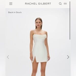 Rachel Gilbert Sawyer Mini White Rosette Dress